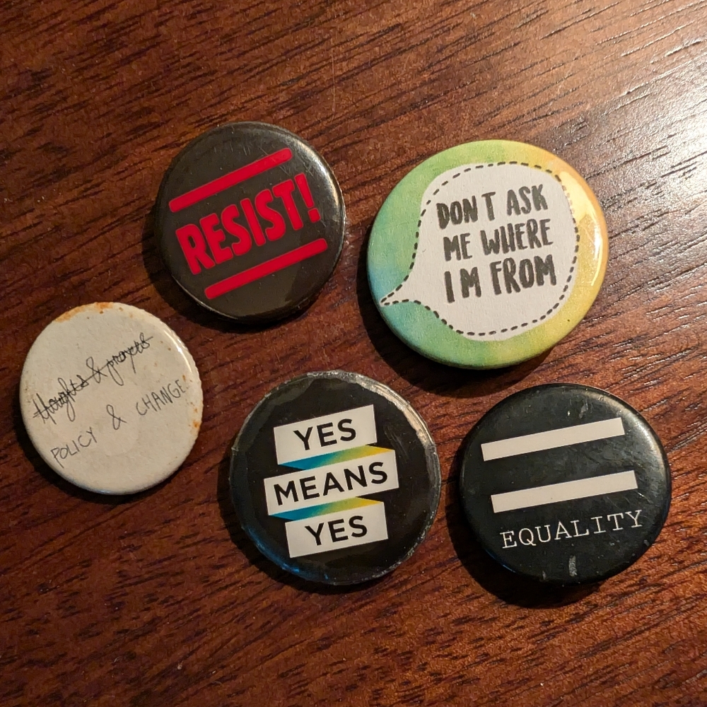 Set of 5 Protest & Equality Pins
